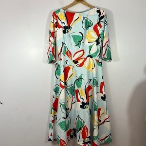 Totally delightful Talbots, size 8, cotton/poly blend floral maxi dress